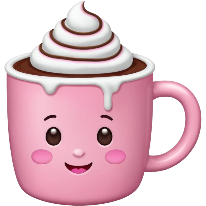 heiße Schokolade mit Marshmallows pink  emoji