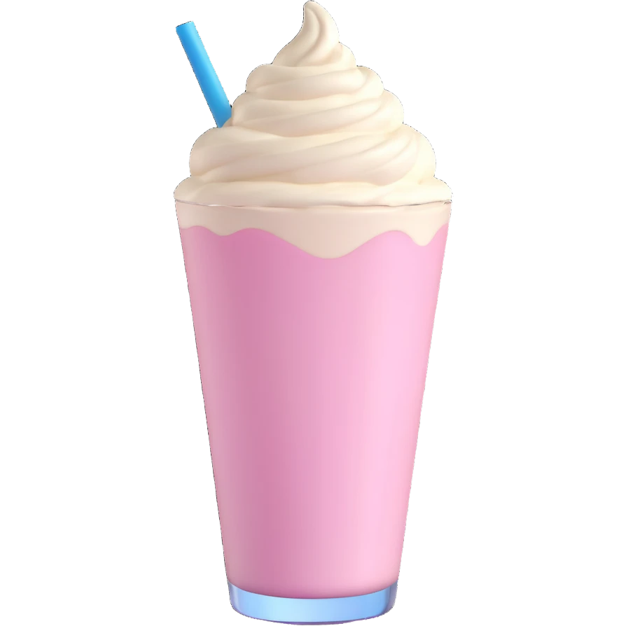 milkshake, 3D emoji style, friendly, smooth, detailed emoji