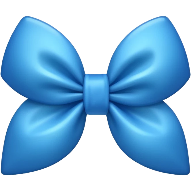 blue bow, simple and glossy, apple emoji style emoji
