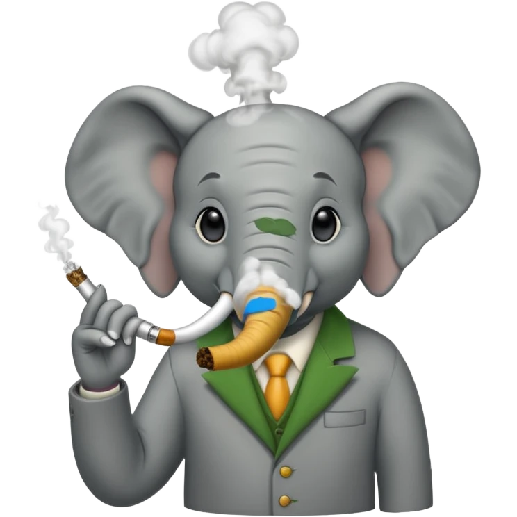 Elephant smoking weed emoji