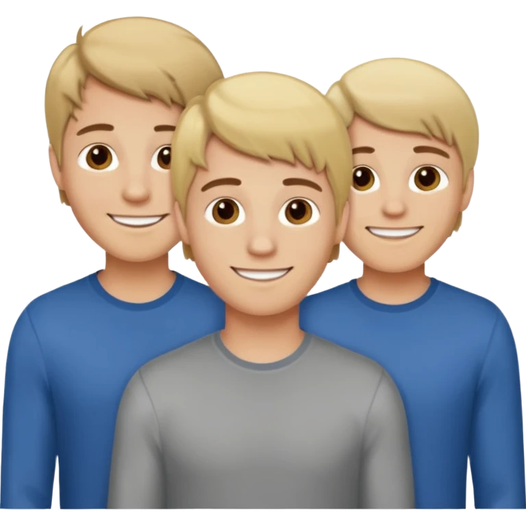 three brothers one blonde two with brown hair emoji