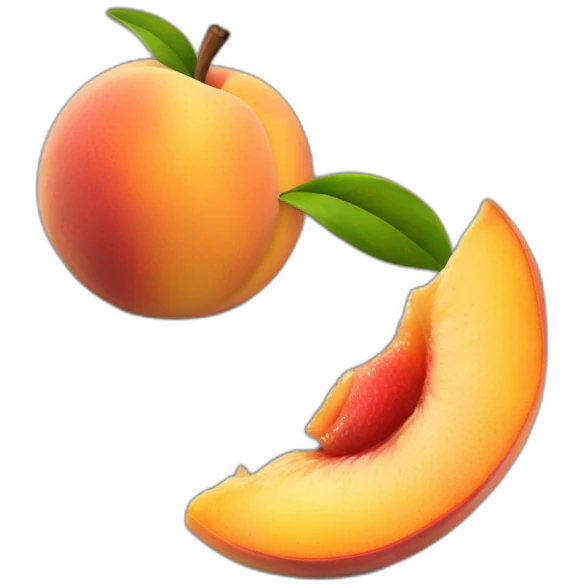 Bitten peach emoji