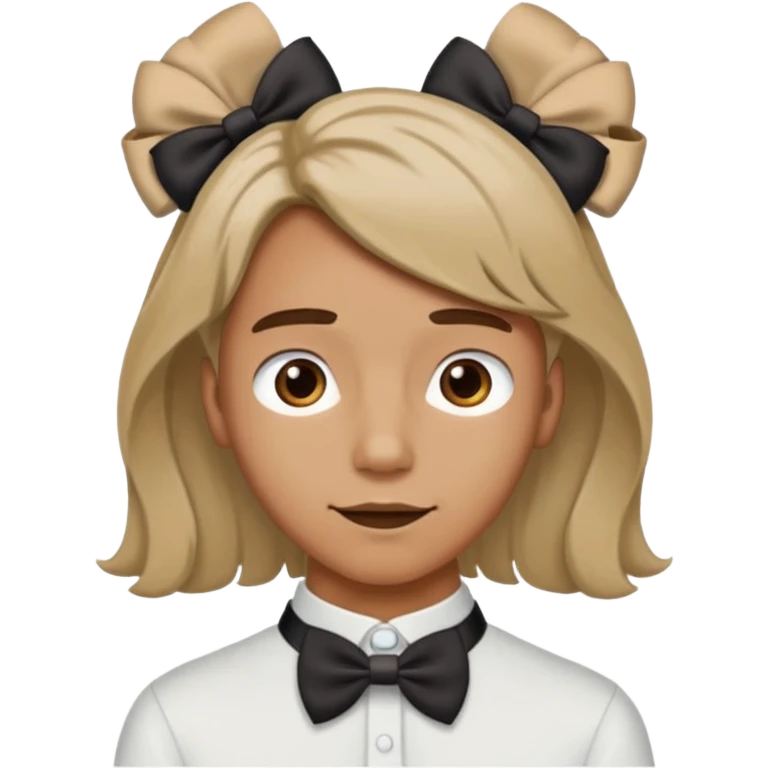 Man with a chocker necklace and hair bow emoji