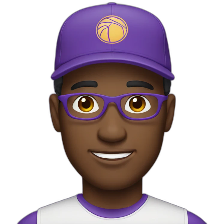 man with a purple new era cap emoji