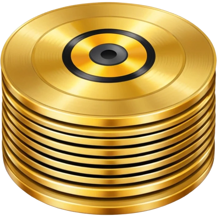 Stacked Vinyl Record gold emoji