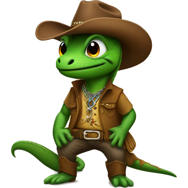 Lizard cowboy emoji