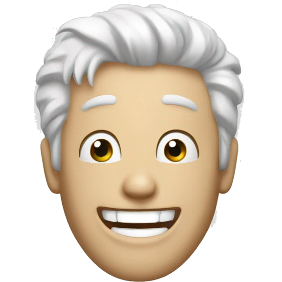 REALLY happy screamingly happy white guy emoji