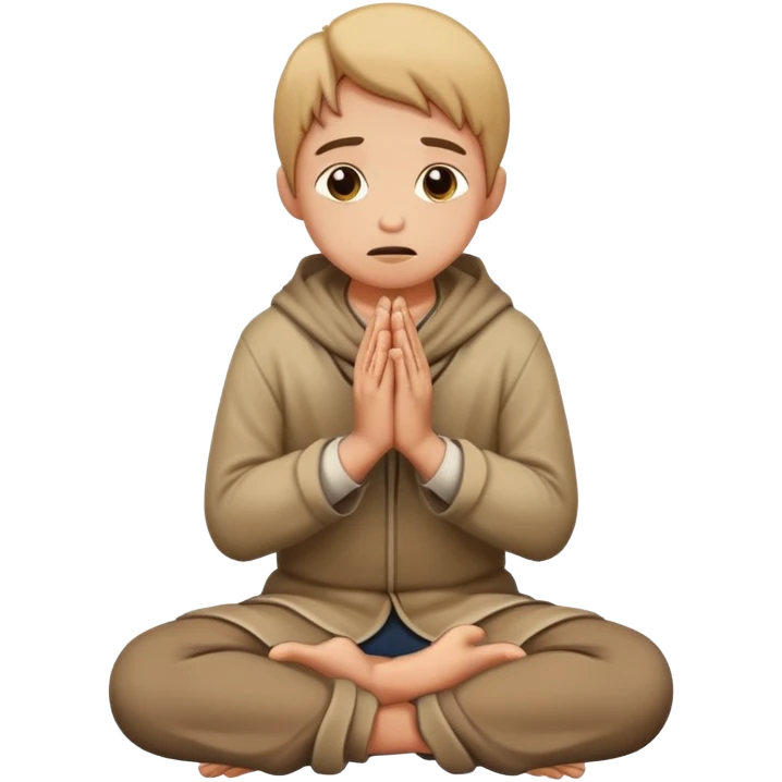 person on their knees begging with hands clasped together and pleading expression emoji