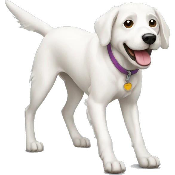 white dog walking emoji