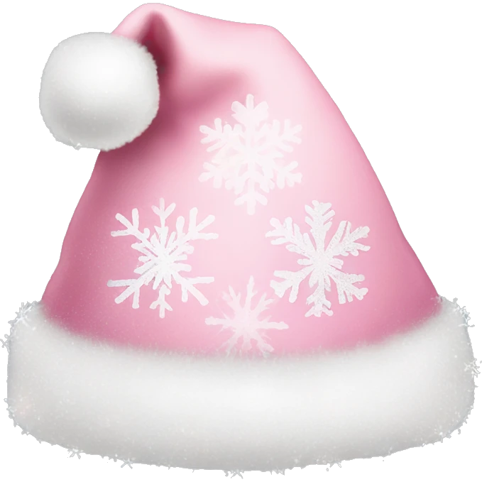Light pink Santa hat with sparkly snowflakes  emoji