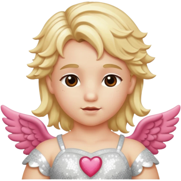 Cupid, God of Love from Gods and Goddesses with long blond hair, ivory sequin outfit emoji