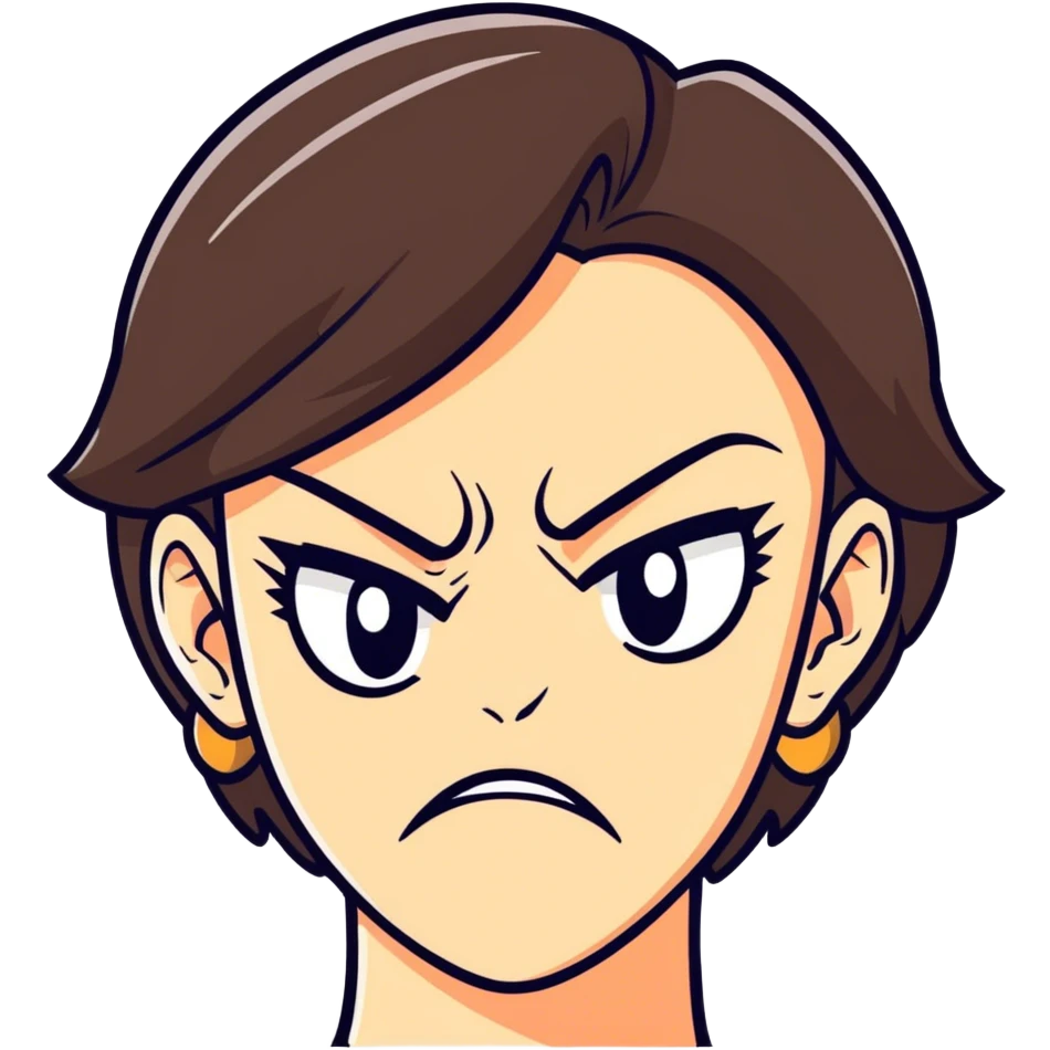 A brunette woman really disgusted at her bf and mad emoji