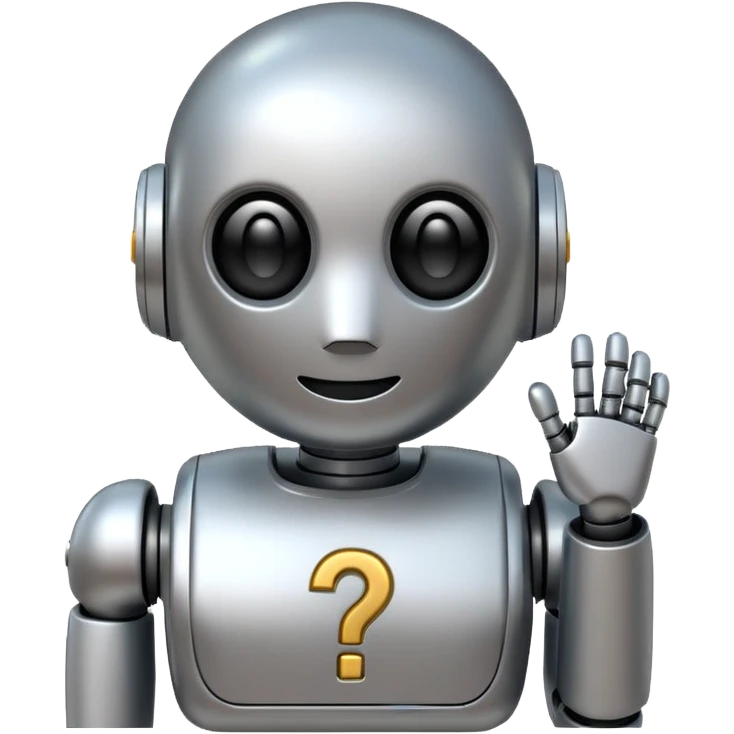 robot emoji with a question mark emoji