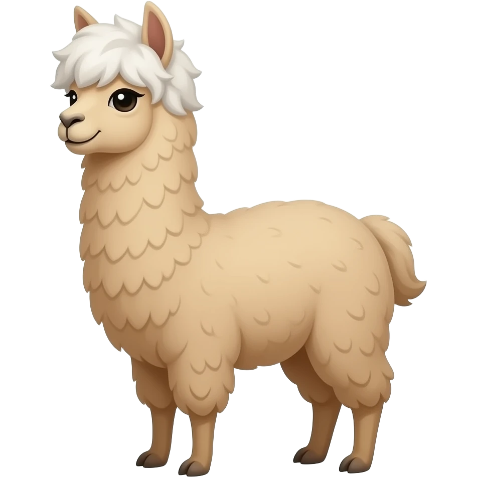 Alpaca  cite white styled hair emoji