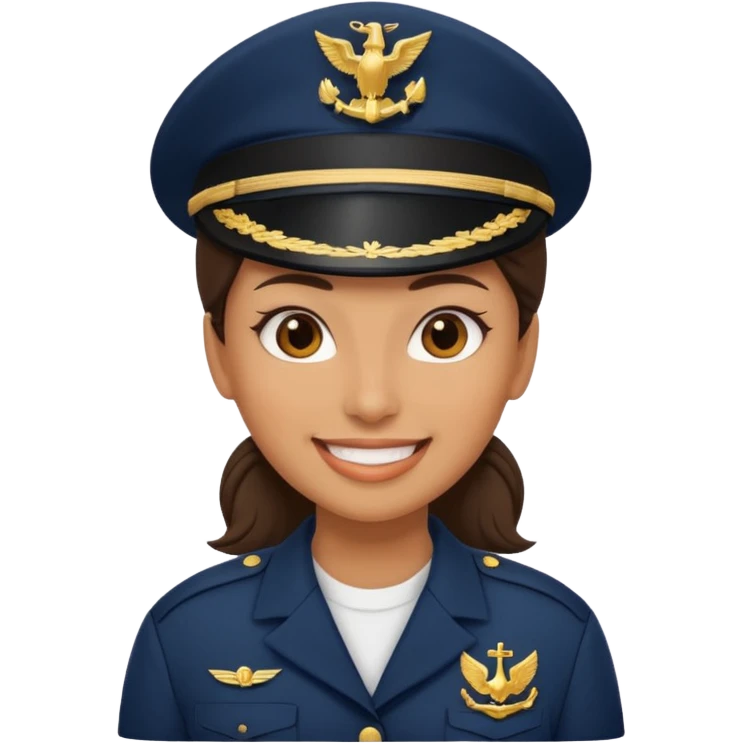 Female navy soldier, big face. emoji