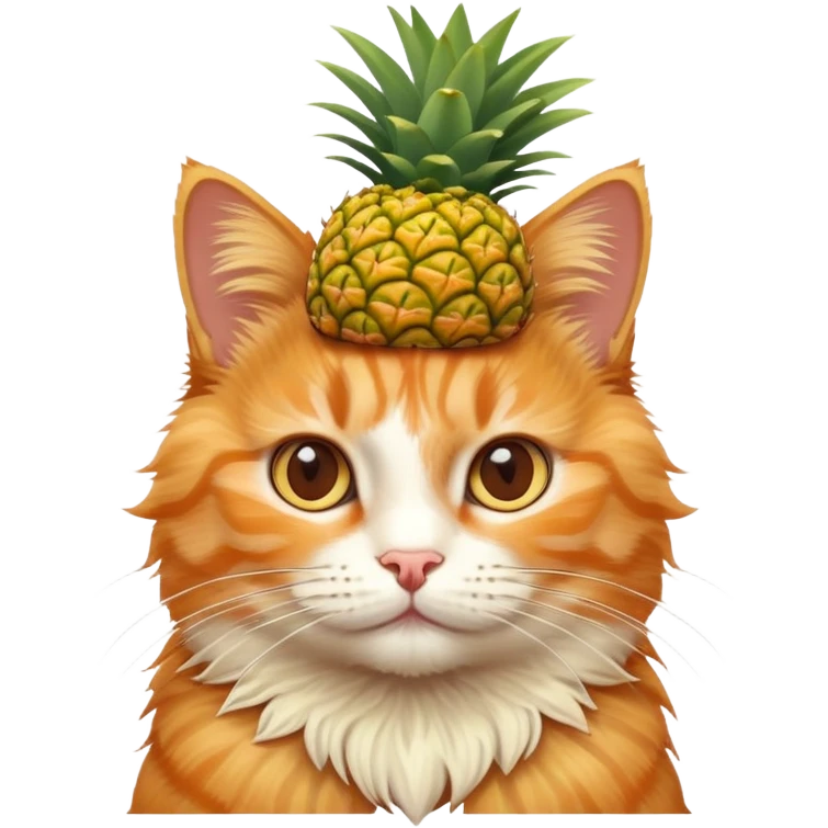 Cat with pineapple on head emoji