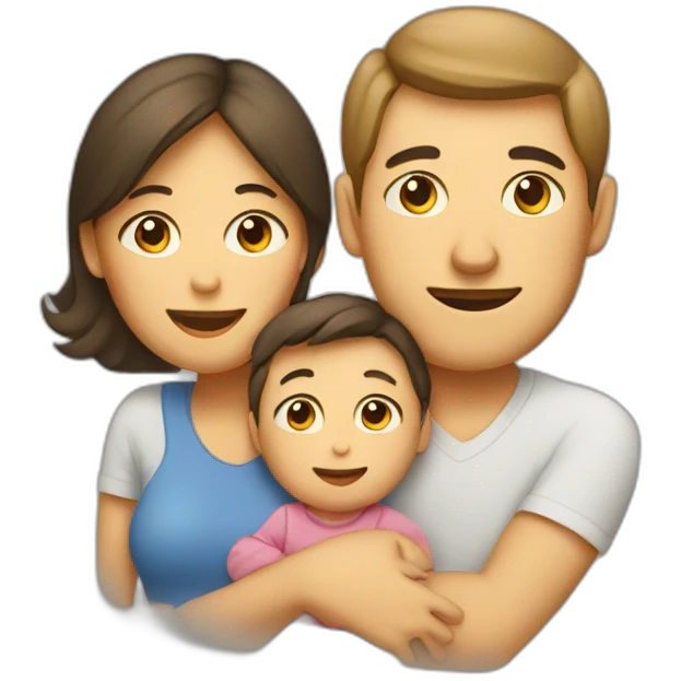 Dad,mom and little baby emoji