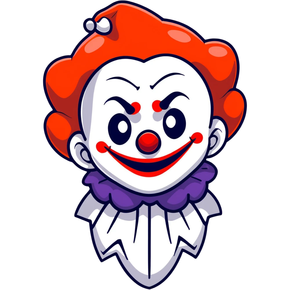 dark clown with creepy smile emoji