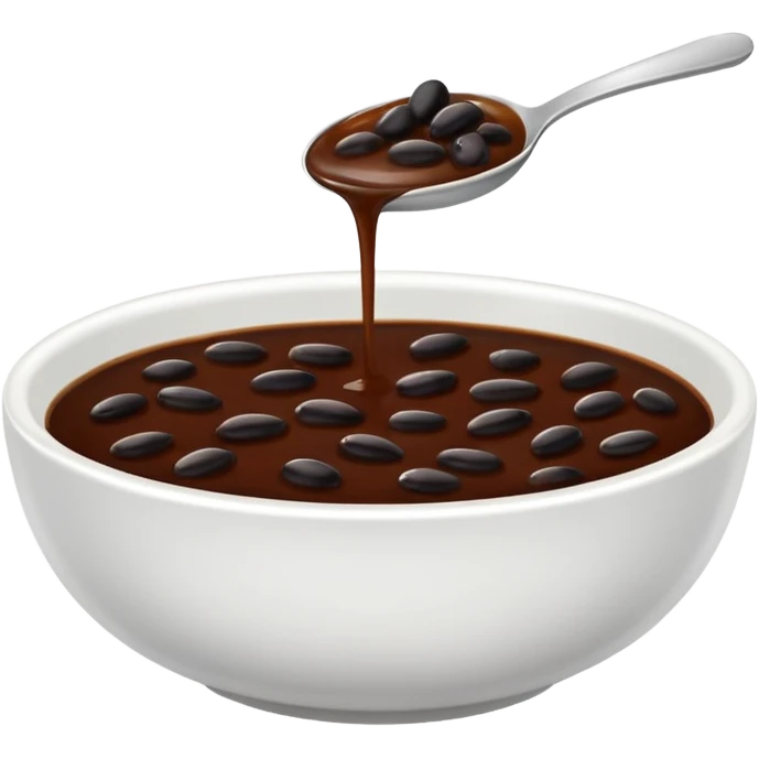 small white bowl of smooth black bean sauce, no spoon emoji
