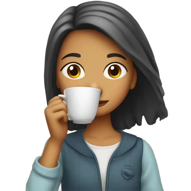 Girl sipping tea emoji