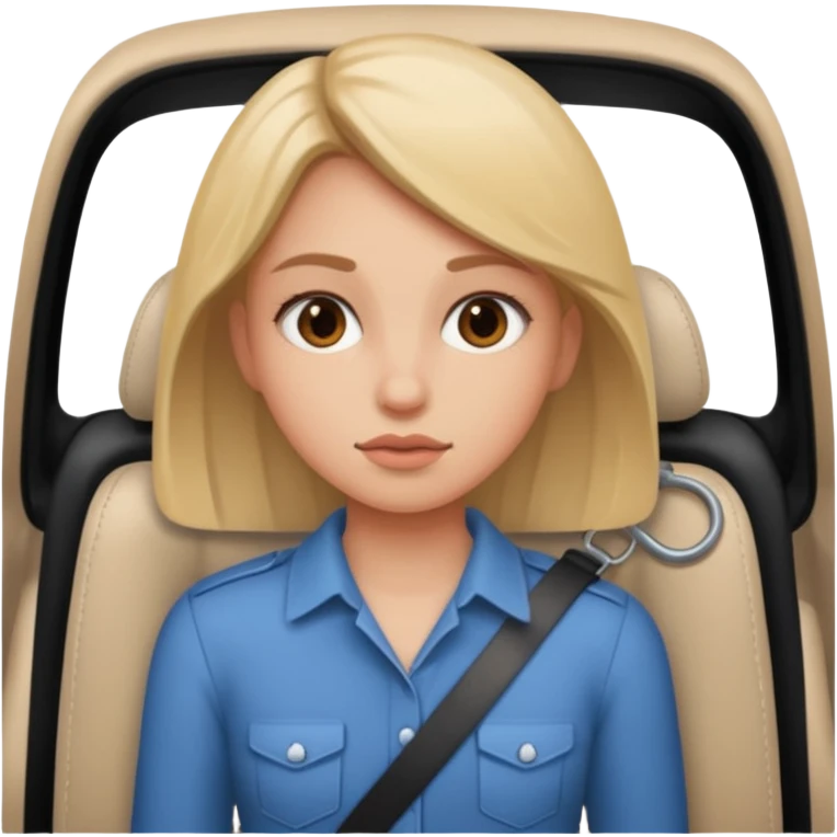 Girl not wearing seatbelt emoji
