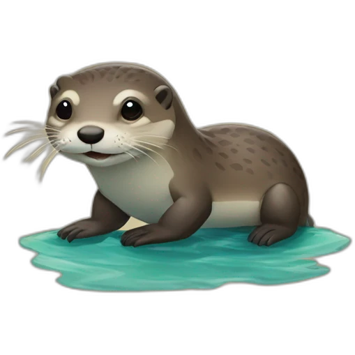 Loutre sur tortue emoji