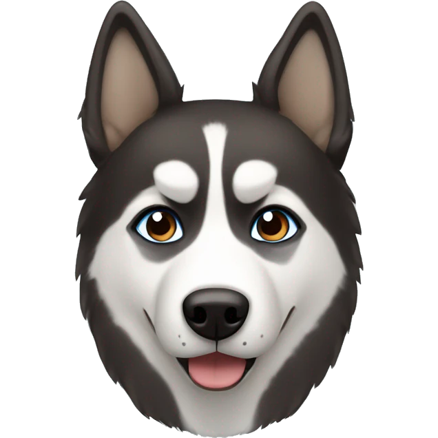 Husky black an Brown with one Blue and one Brown Eyeliner emoji