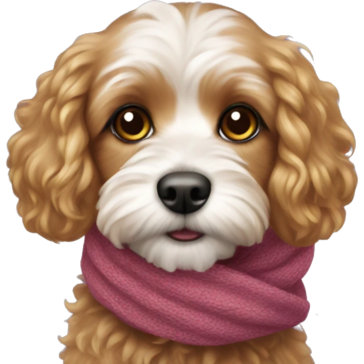 Cavapoo with a scarf emoji