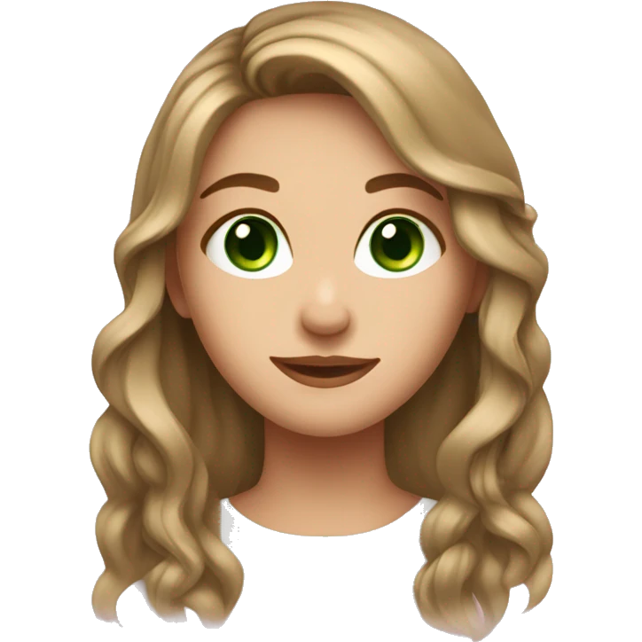 beautiful girl green eyes light brown haie emoji