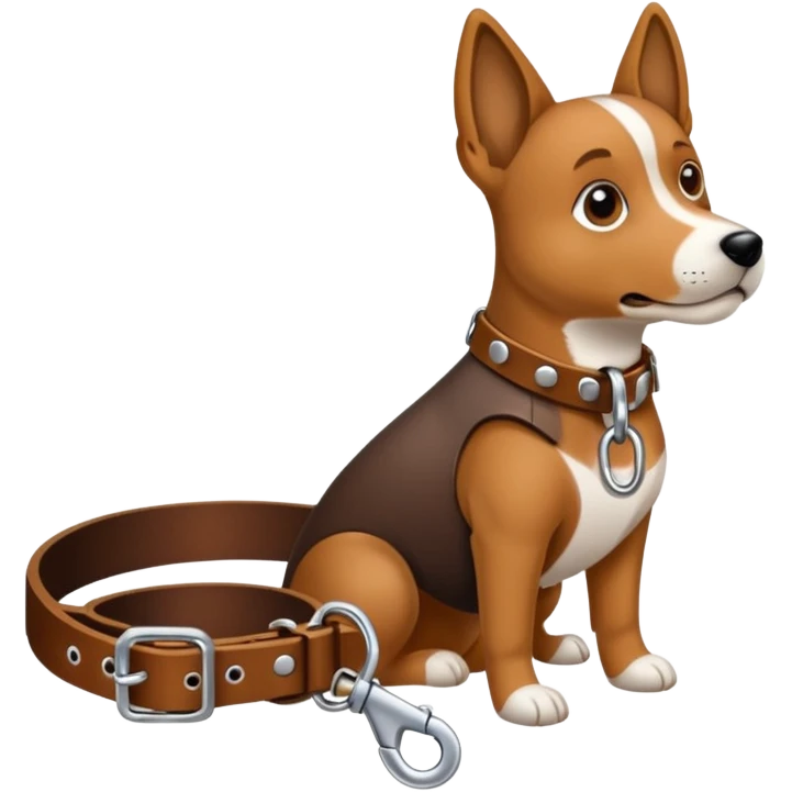 A leash clipped onto a collar that is being pulled on emoji