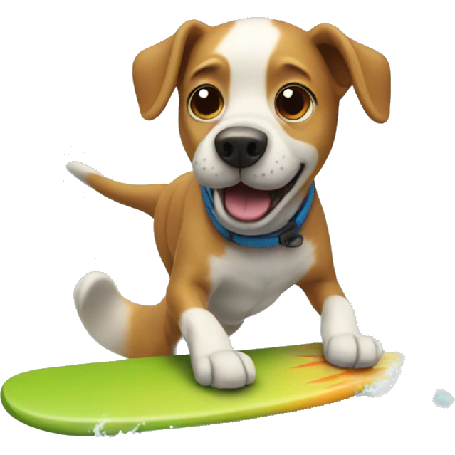 Dog surfing emoji