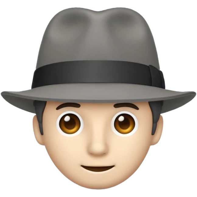 only a gray fedora emoji