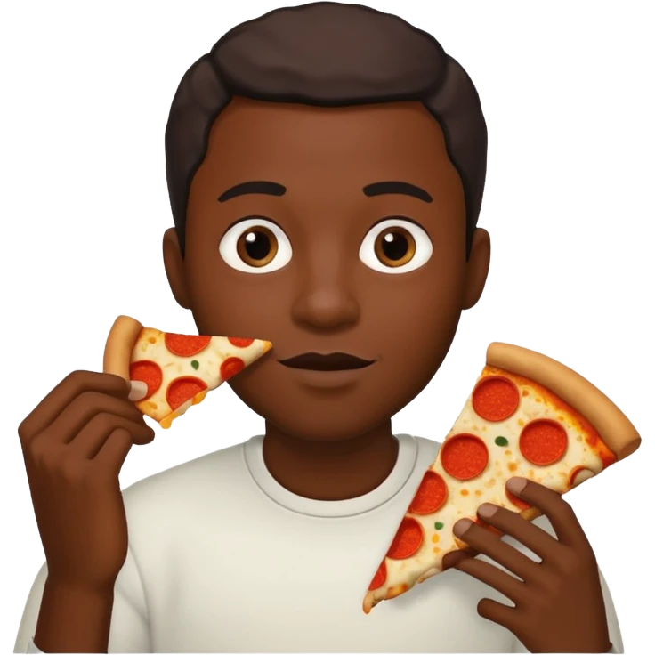 black man eating pizza  emoji