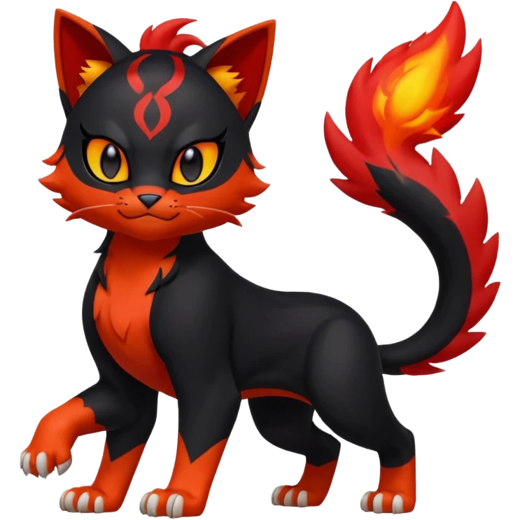 Liepard-Litten-Pokémon-fusion-creature (full body) emoji