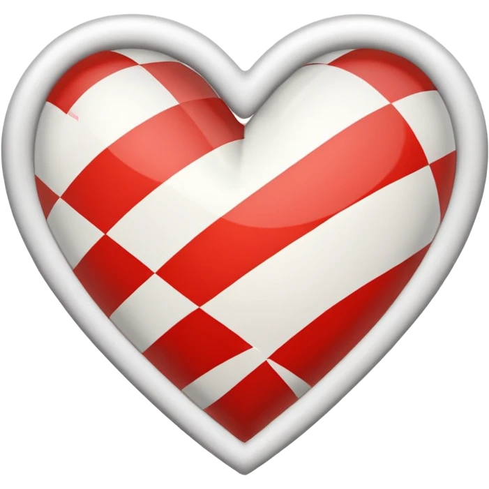 white heart with a checkered pattern emoji