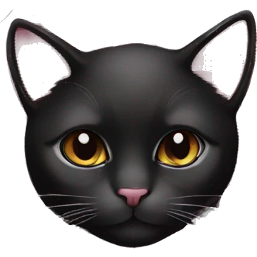 Cherry blossom flowers black cat  emoji