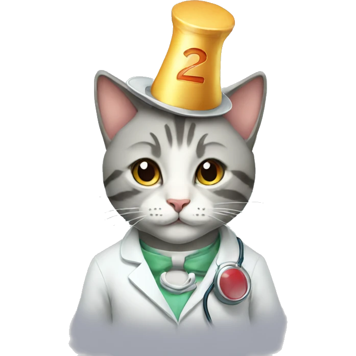 doctor cat birthday hat emoji