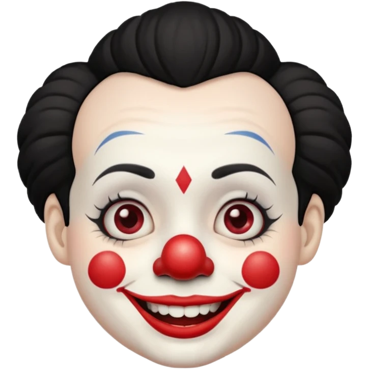 very short black haired clown emoji