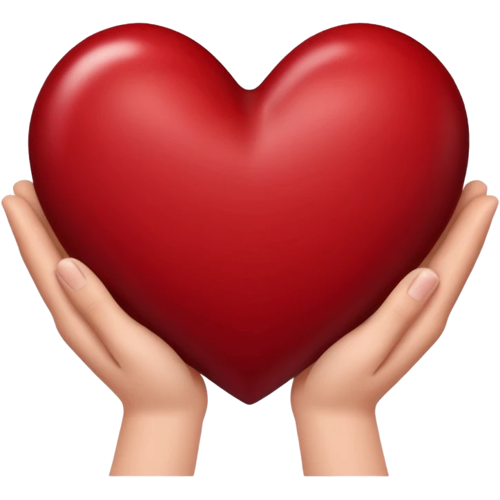 A dark red heart in your hands emoji