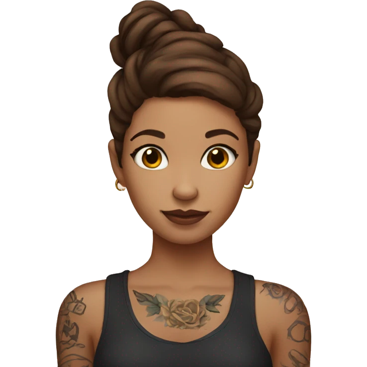 brown haired girl with tattoos emoji