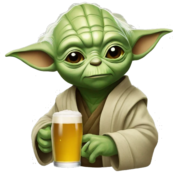 Yoda drinking beers emoji