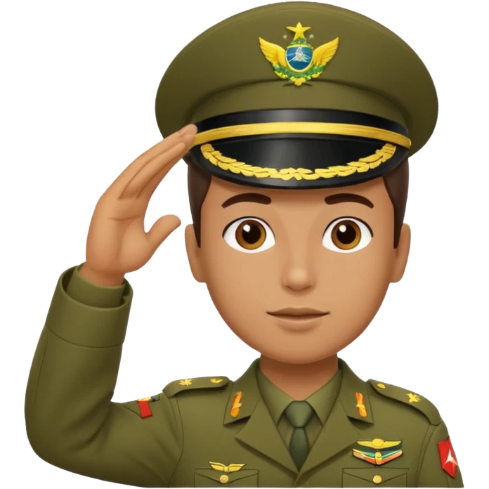 É PRA FAZER O UNIFORME DO **EXÉRCITO BRASILEIRO** NESSE SOLDADO FAZENDO CONTINÊNCIA  emoji