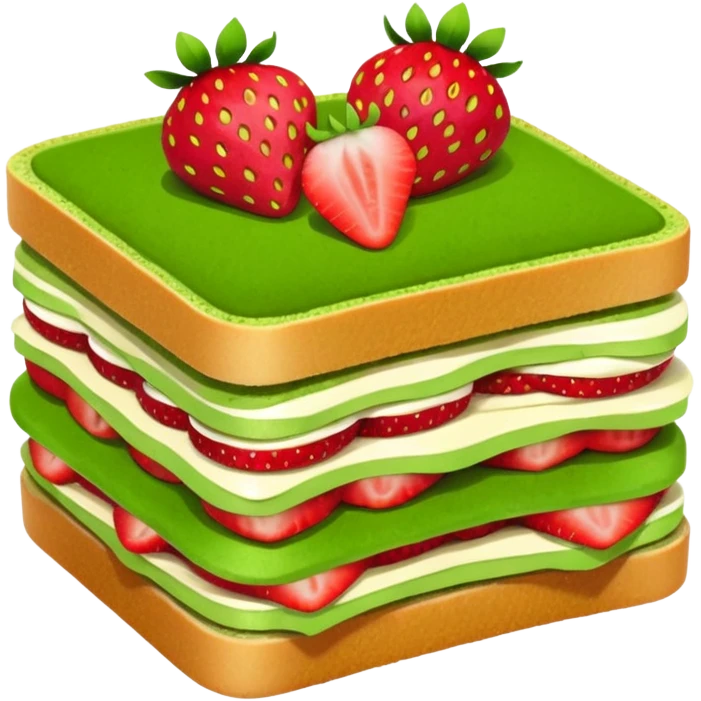 Strawberry matcha sandwich emoji