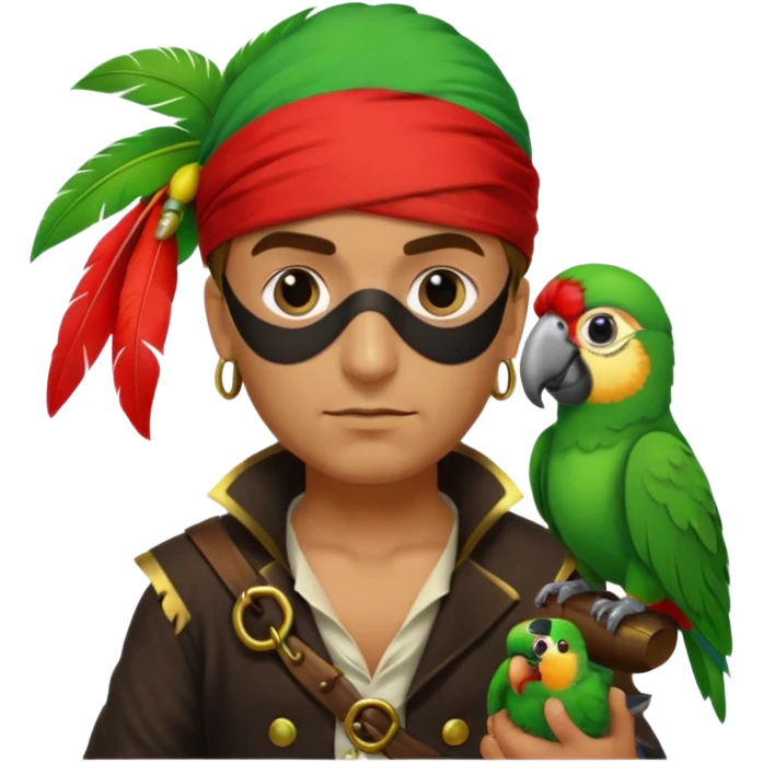 pirate and parrot emoji