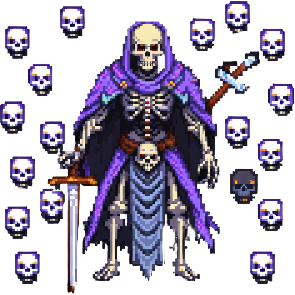 undead necromancer overlord with army of skeletons emoji