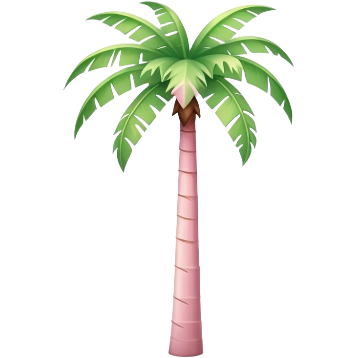 palm tree with pastel pink trunk and pastel green leaves emoji