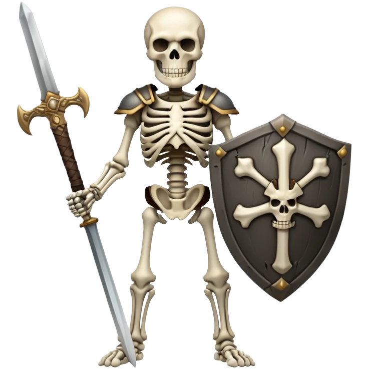 skeleton warrior with sword and shield emoji