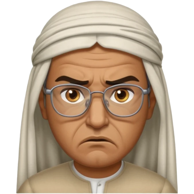 Árabe enojado con lentes emoji