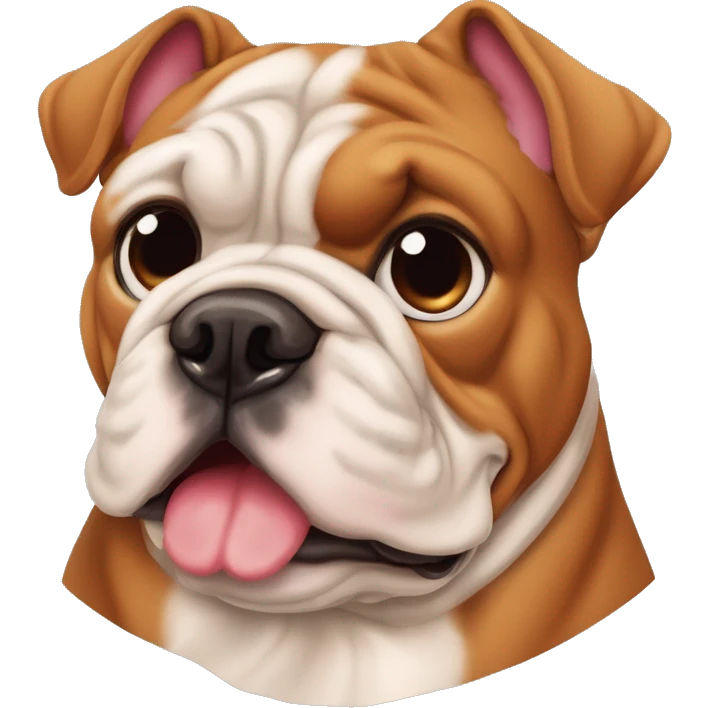 família de um bulldog francés e um pinscher um pai careca uma mae com cabelo ondulado uma menina com cracois uma bebe com caracóis e um menino com cabelo curto ondulado emoji