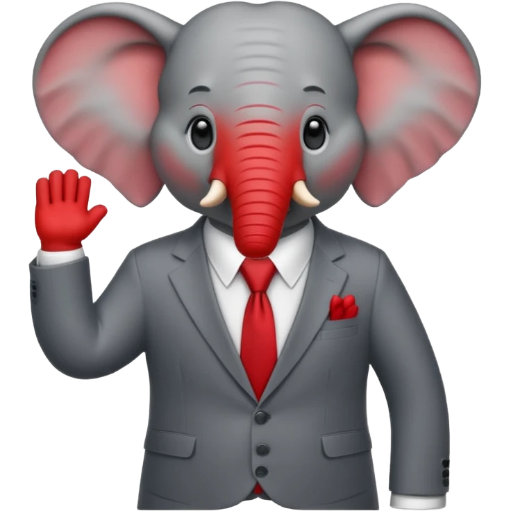 The elephand went in a suit
 emoji